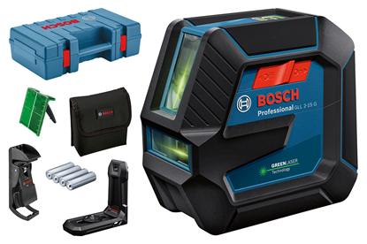 Снимка на Лазерен нивелир BOSCH GLL 2-15 G + LB 10 + Универсален държач LB 10 и държач за таван DK 10 Professiona, Куфар,0601063W02