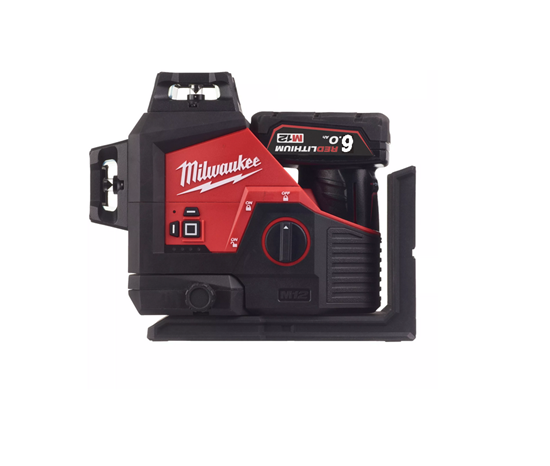 Снимка на НОВО!Акумулаторен лазерен нивелир Milwaukee M12™ зелен лъч 360°,M123PL-601C,3 равнини , C12C ,1 x M12B6 6.0Ah