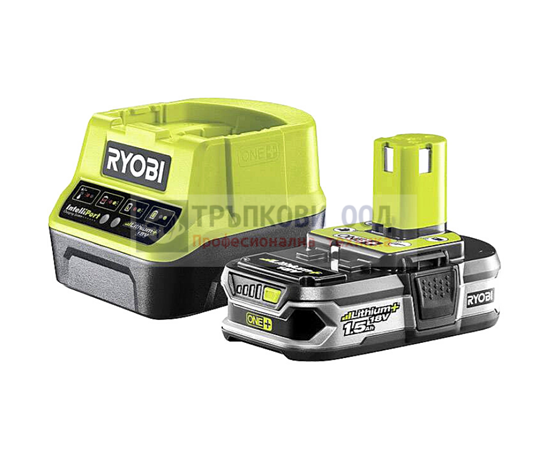 Снимка на Акумулаторен сет RYOBI RC18120-115 Li-Ion battery ONE+ 18V,1.5Ah + ЗАРЯДНО,5133003357