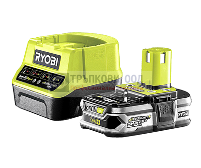Снимка на Акумулаторен сет RYOBI RC18120-125 Li-Ion battery ONE+ 2.5Ah + ЗАРЯДНО,5133003359