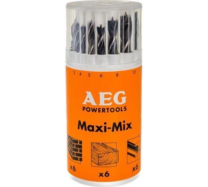 Снимка на Комплект свредла 18бр. AEG Maxi-Mix за камък,метал и дърво,4932359415
