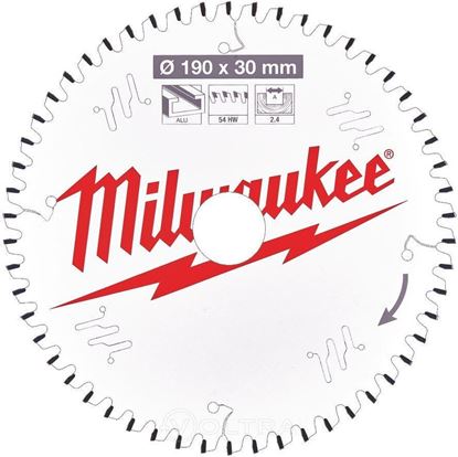 Снимка на Циркулярен диск за алуминии Milwaukee 190x30x2.4x54-зъба 4932471303