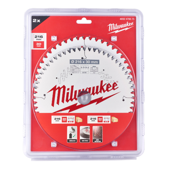 Снимка на Комплект дискове за циркуляр,216х30-48/60,Milwaukee,4932479575
