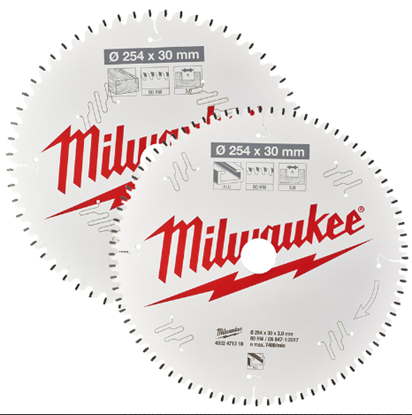 Снимка на Комплект дискове за циркуляр,254х30-60/80,Miilwaukee,4932479576