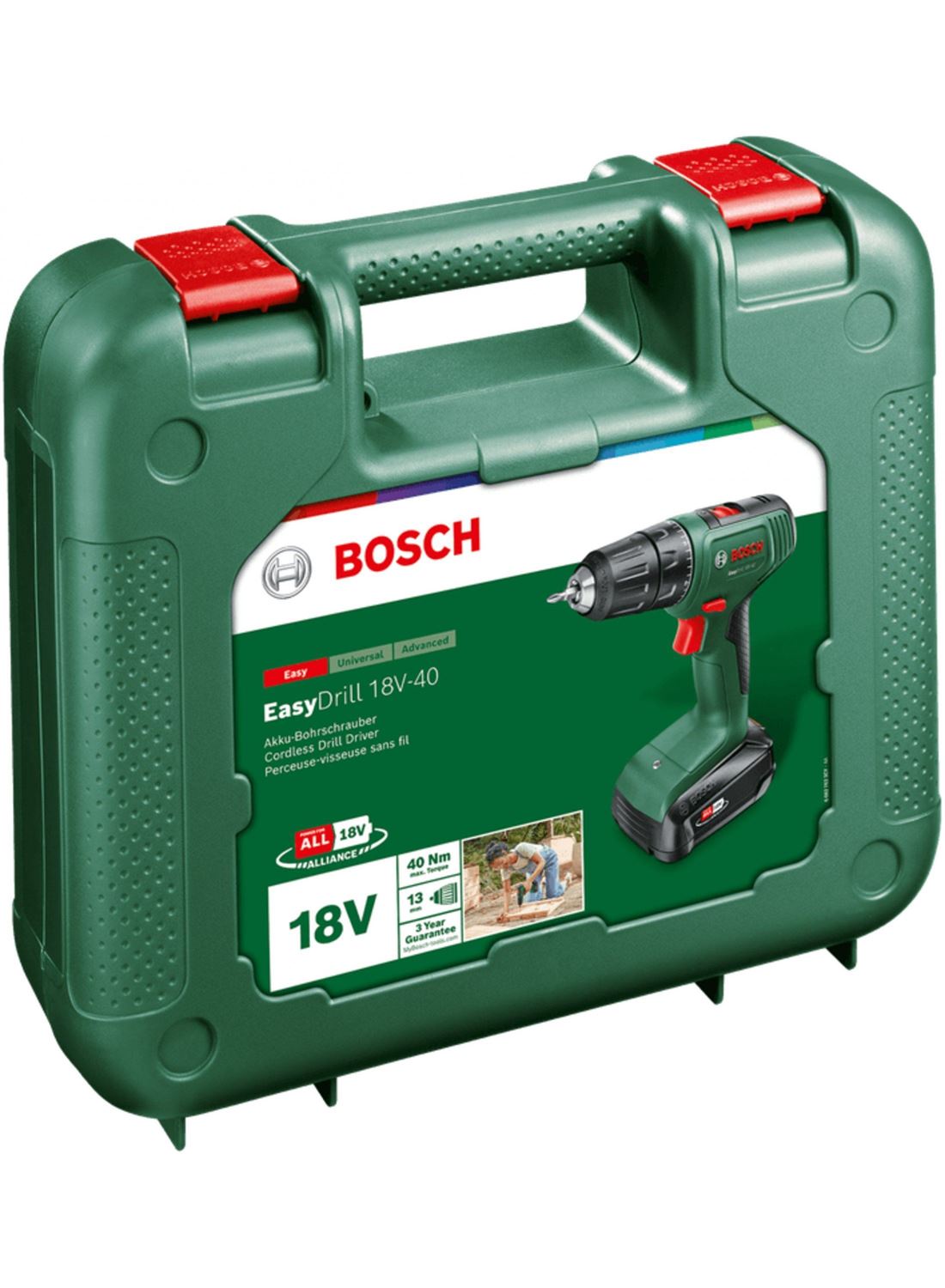 Снимка на Акумулаторен винтоверт EasyDrill 18V-40,1x2,0Ah батерия,куфар,06039D8004,Bosch