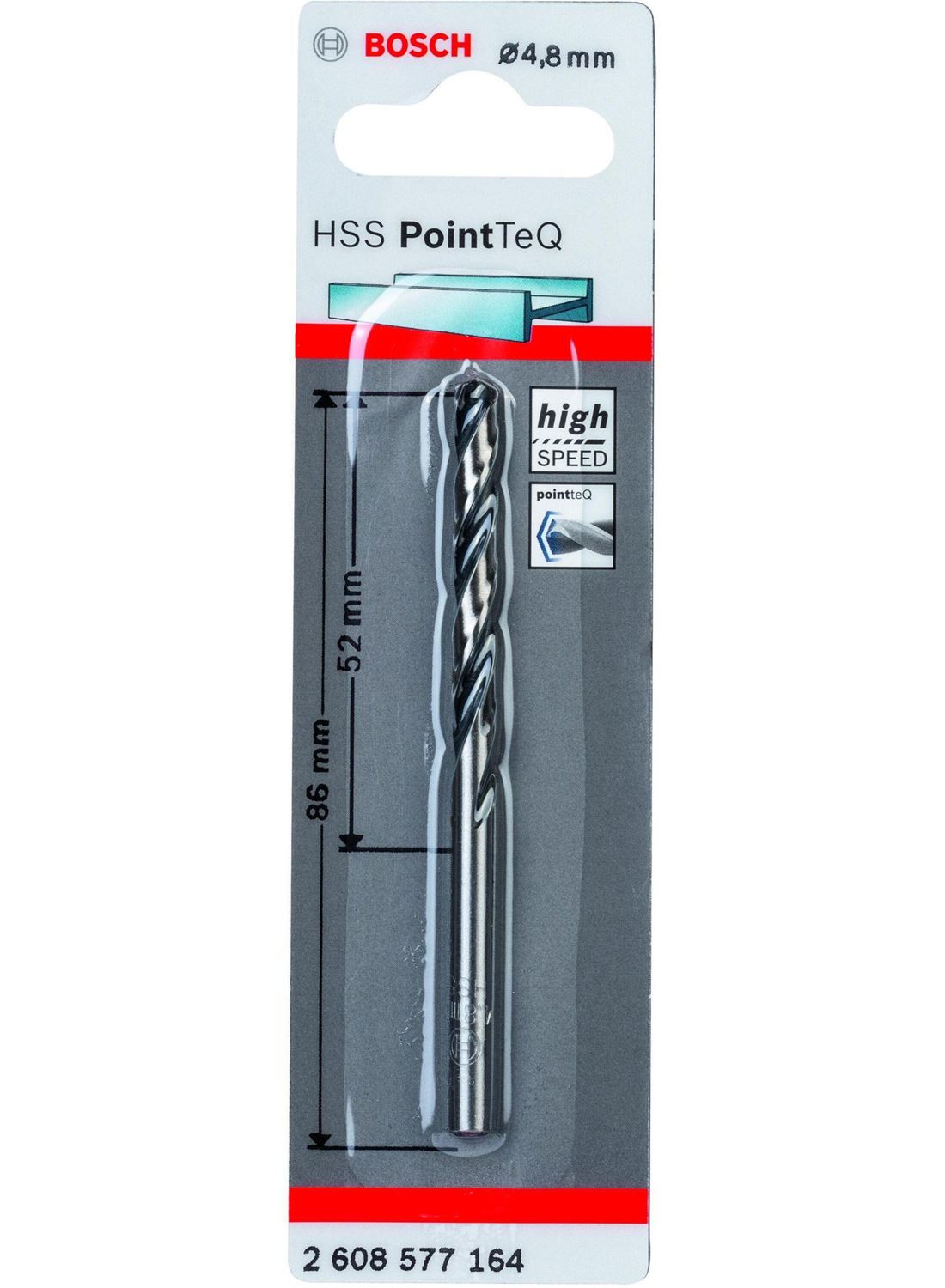 Снимка на HSS Свредло за метал PointTec 4.8mm,2608577164,Bosch