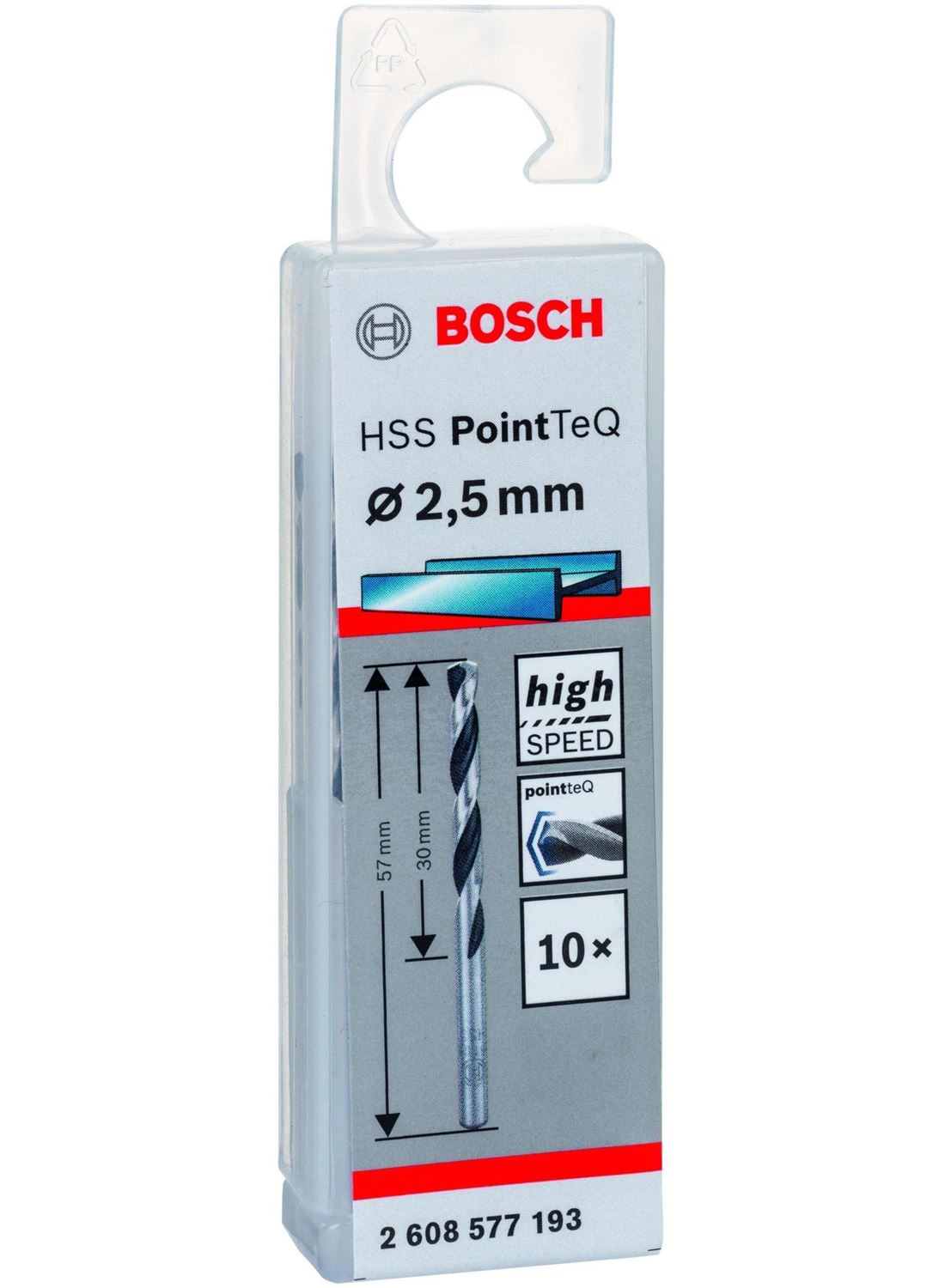 Снимка на HSS Свредло за метал PointTec 2.5mm,10 броя,2608577193,Bosch