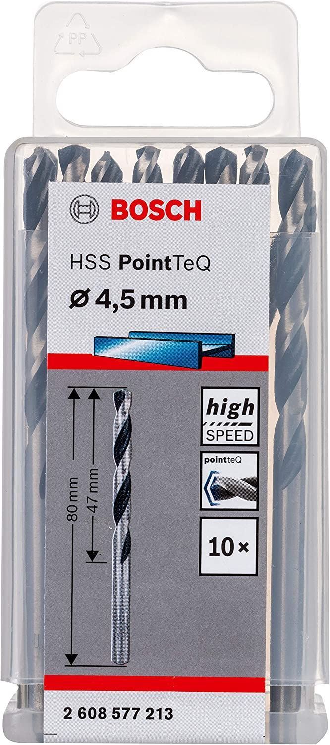 Снимка на HSS Свредло за метал PointTec 4.5mm,10 броя,2608577213,Bosch