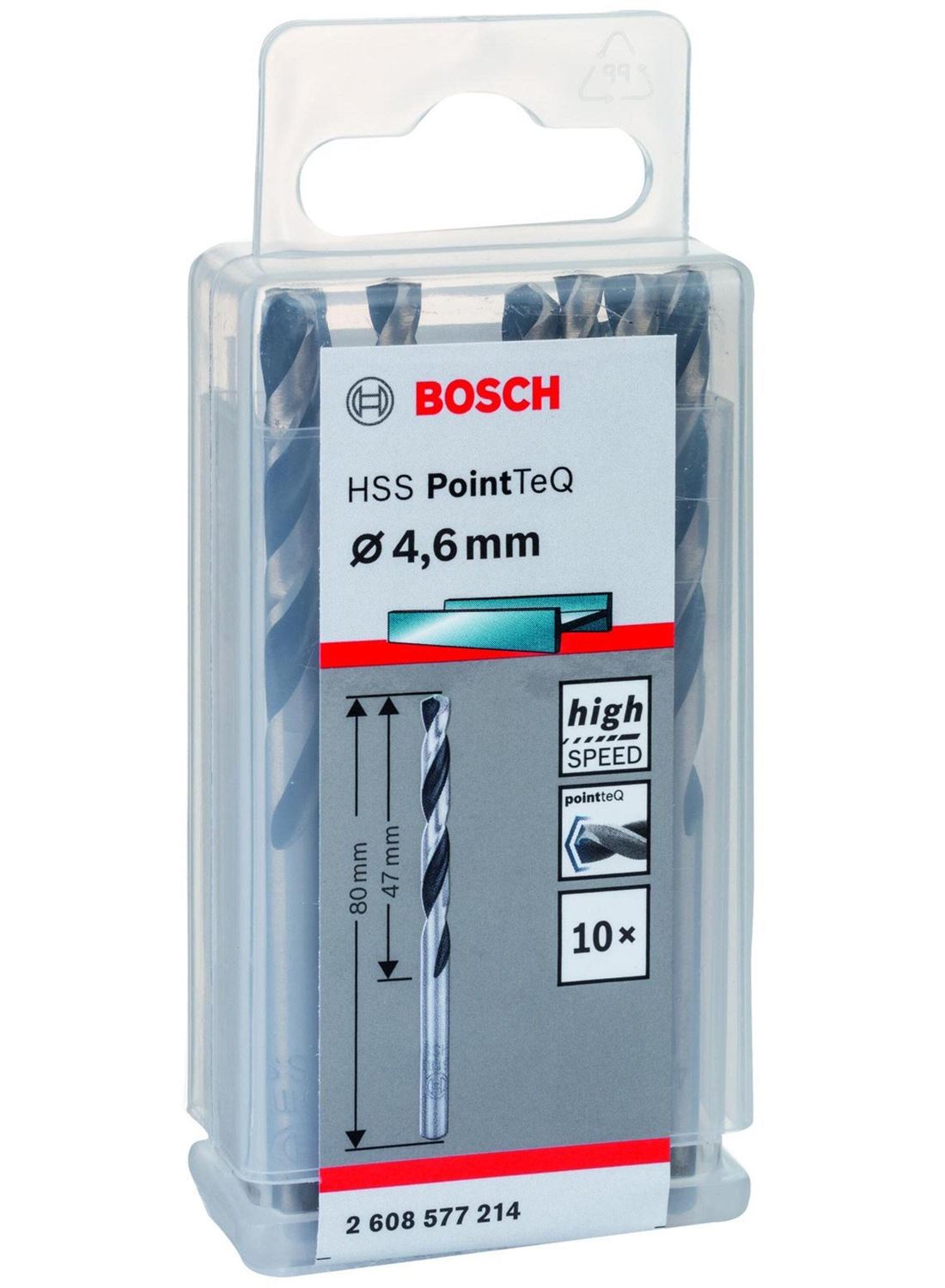 Снимка на HSS Свредло за метал PointTec 4.6mm,10 броя,2608577214,Bosch