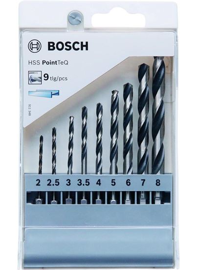 Снимка на Комплект свредла HSS PointTeQ Hex 9 бр,2607002826,Bosch