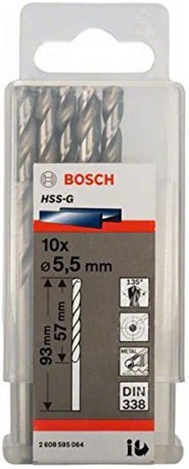 Снимка на Свредло за метал HSS-G 5,5x57x93 mm,10 броя,2608595064,Bosch