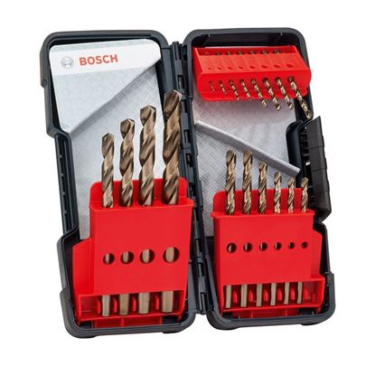 Снимка на 18-части Toughbox Комплект свредла за метал HSS-Co DIN 338 135°,2607017047,Bosch