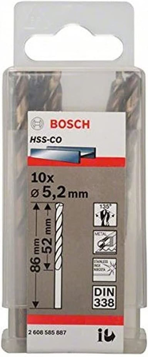 Снимка на Свредло за метал HSS-Co Standard line 5,2x52x86 mm,10 броя,2608585887,Bosch