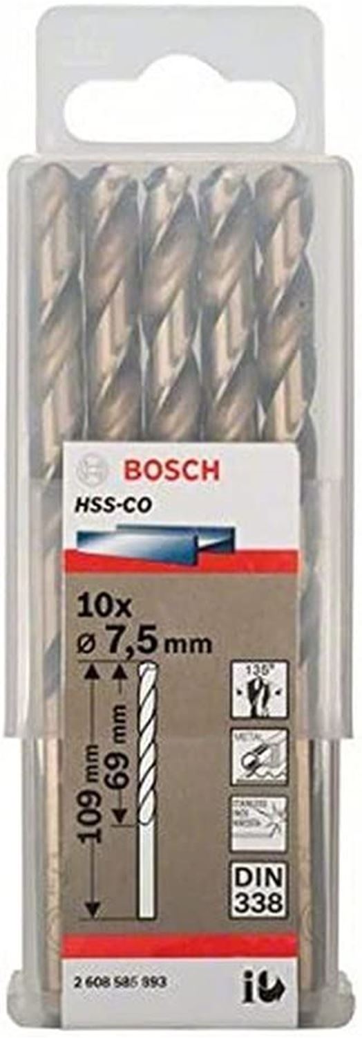 Снимка на Свредло за метал HSS-Co Standard line 7,5x69x109 mm,10 броя,2608585893,Bosch