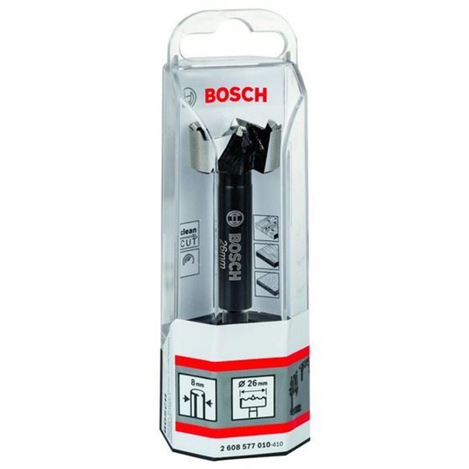 Снимка на Свредло за панти и глухи отвори в дърво 26 мм,2608577010,Bosch