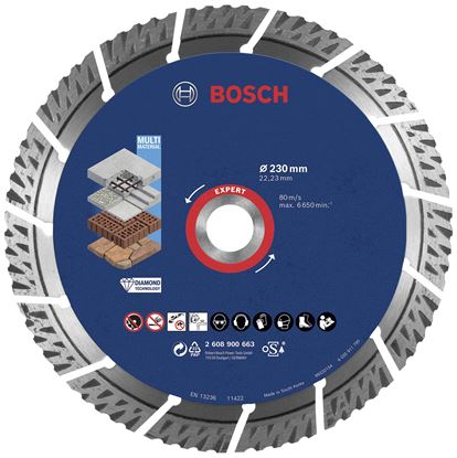Снимка на EXPERT Диамантен диск за рязане Multi Material 230x22.23x2.4x15 mm,2608900663,Bosch