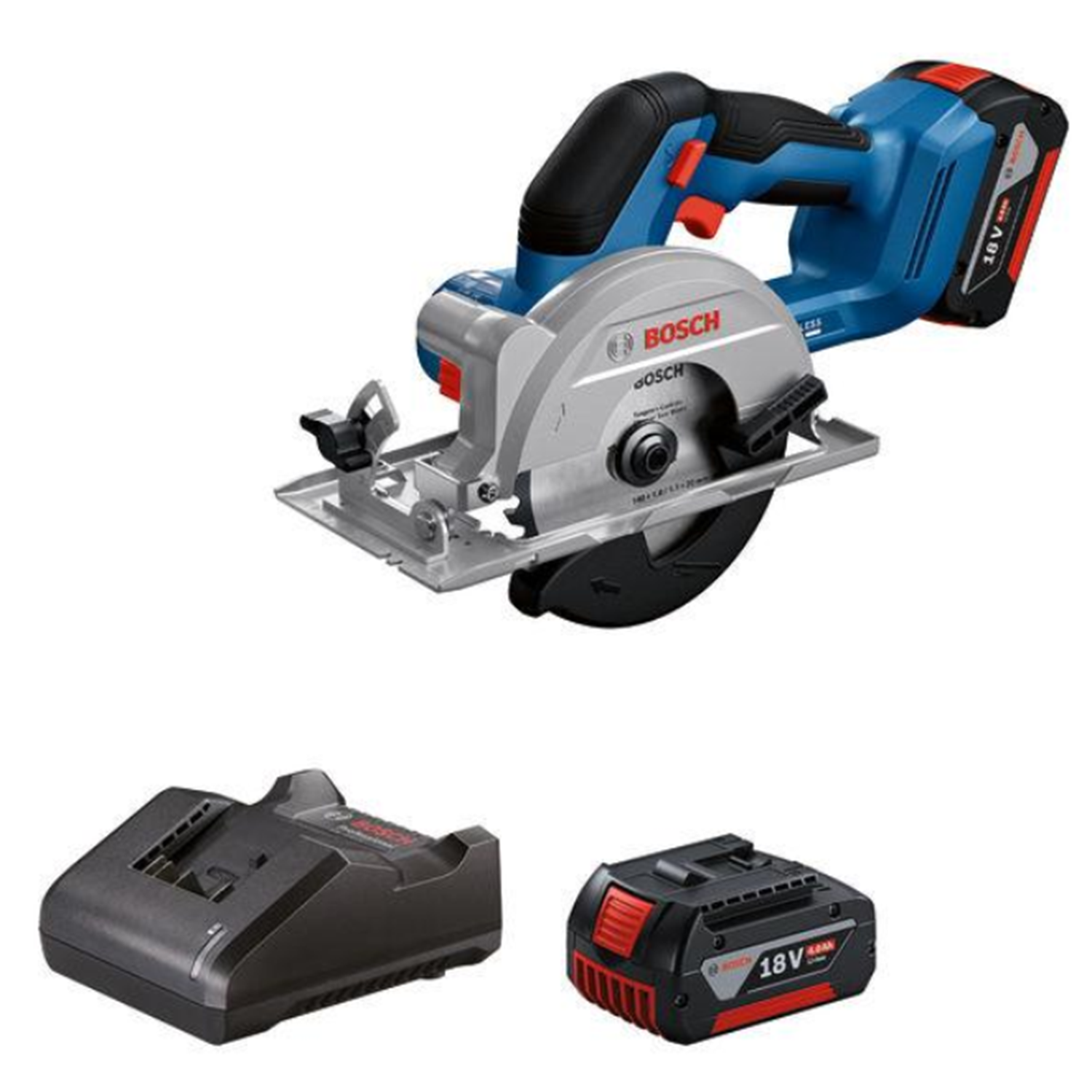 Снимка на Акумулаторен циркуляр BOSCH GKS 18V-51, 2xGBA 18V/4.0Ah, 06019M3122