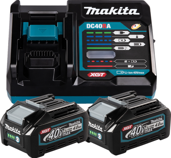 Снимка на Стартов комплект Makita XGT 2 батерии BL4040 + Зарядно DC40RA, 191L77-9